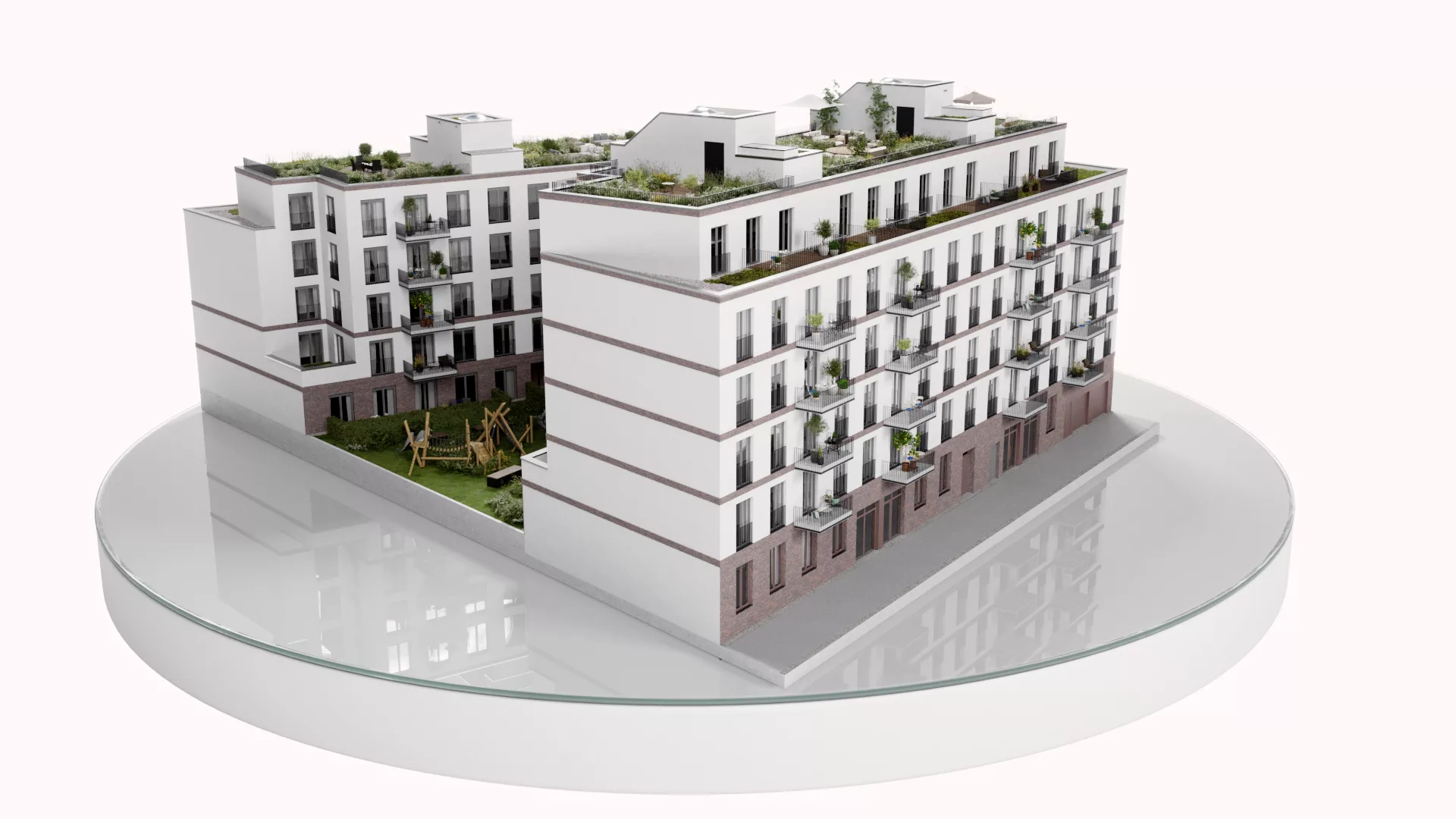 3D-Modell des Hauptgebäudes der Dornburger Flats in Jena